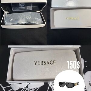 Versace Gold and White Eyewear Case